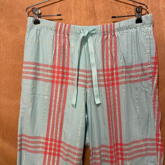 Victoria’s Secret Pajama Pants with Pockets Women's Size Medium Blue Pink Plaid - Picture 3 of 8